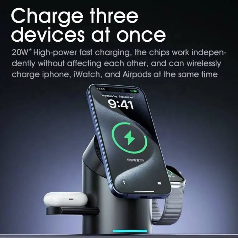 👉 Chargeur rapide Sans Fil Magnétique Qi2 3-en-1