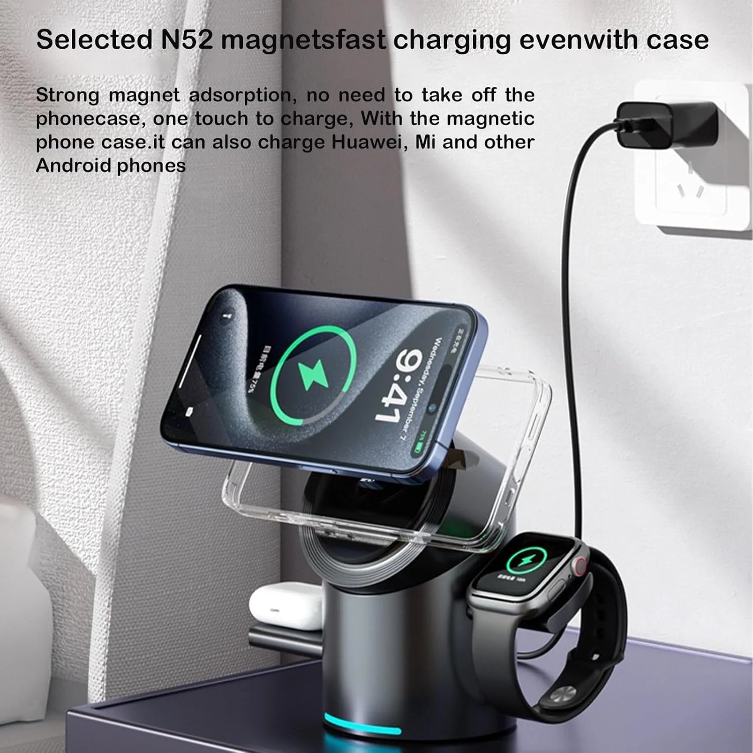 👉 Chargeur rapide Sans Fil Magnétique Qi2 3-en-1
